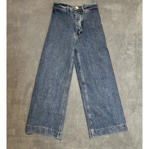 Jesse Kamm Jeans Women's Sailor Wide Leg Denim High Rise Size 0 or 2‎
